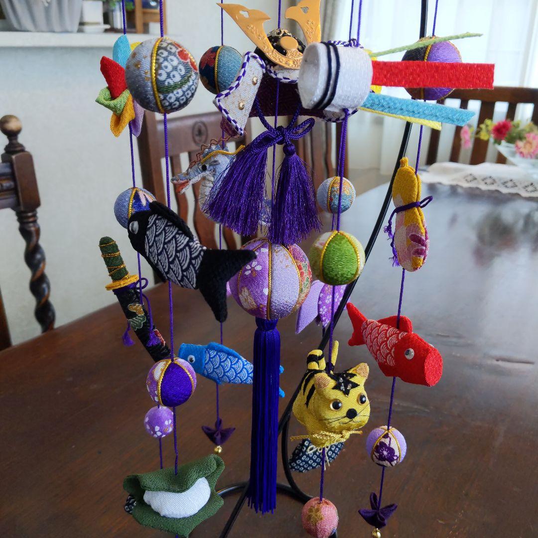 ちりめん細工　端午の節句下げ飾り　(龍付)　nananaまま♡