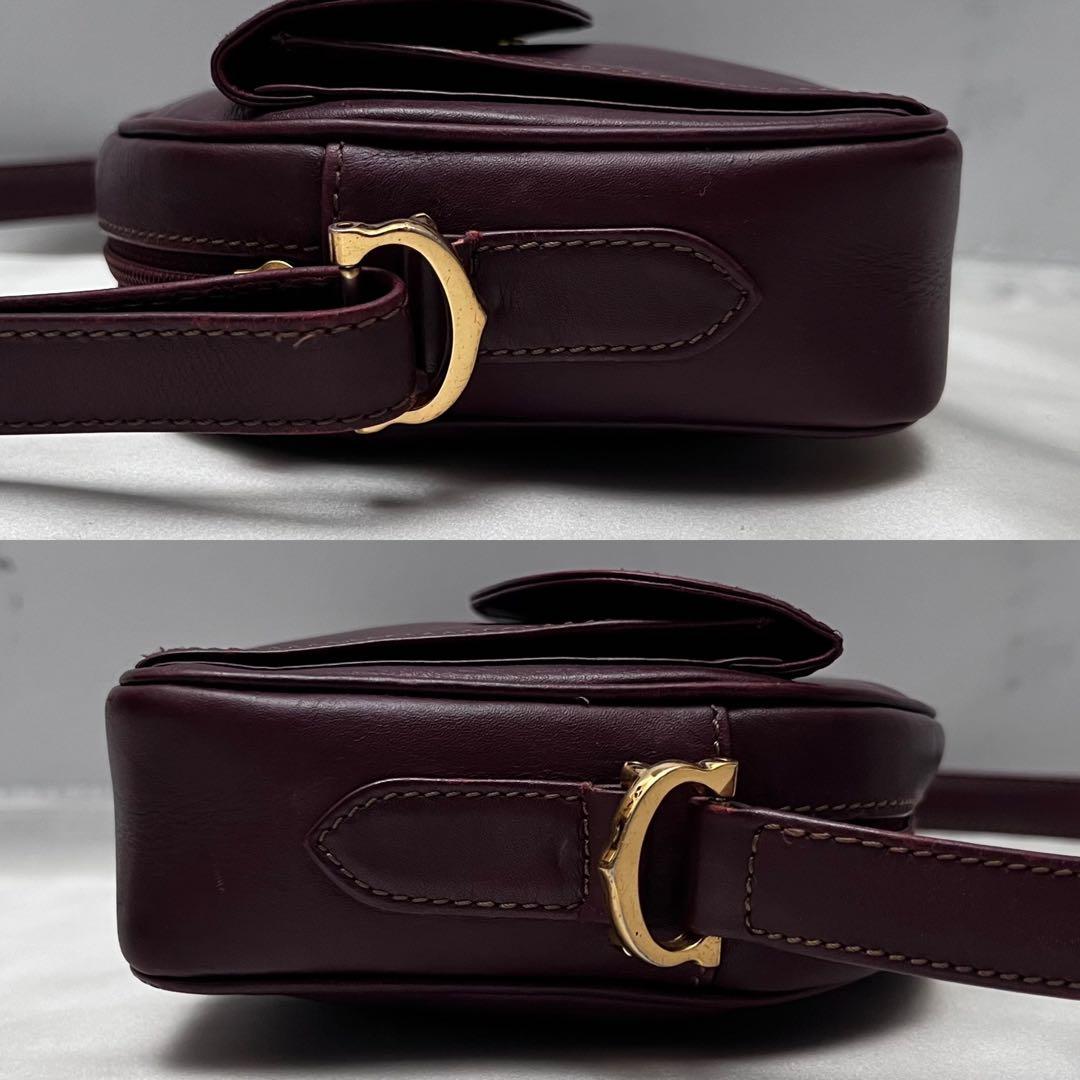 ◇美品◇カルティエ　マストライン　ミニショルダーバッグ　ボルドー　カーフレザー
