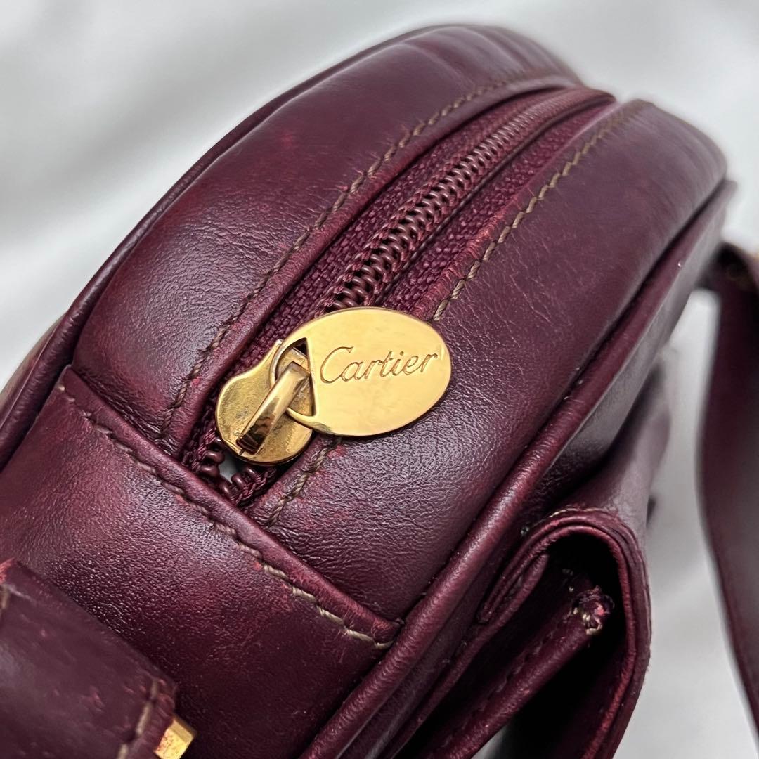 ◇美品◇カルティエ　マストライン　ミニショルダーバッグ　ボルドー　カーフレザー