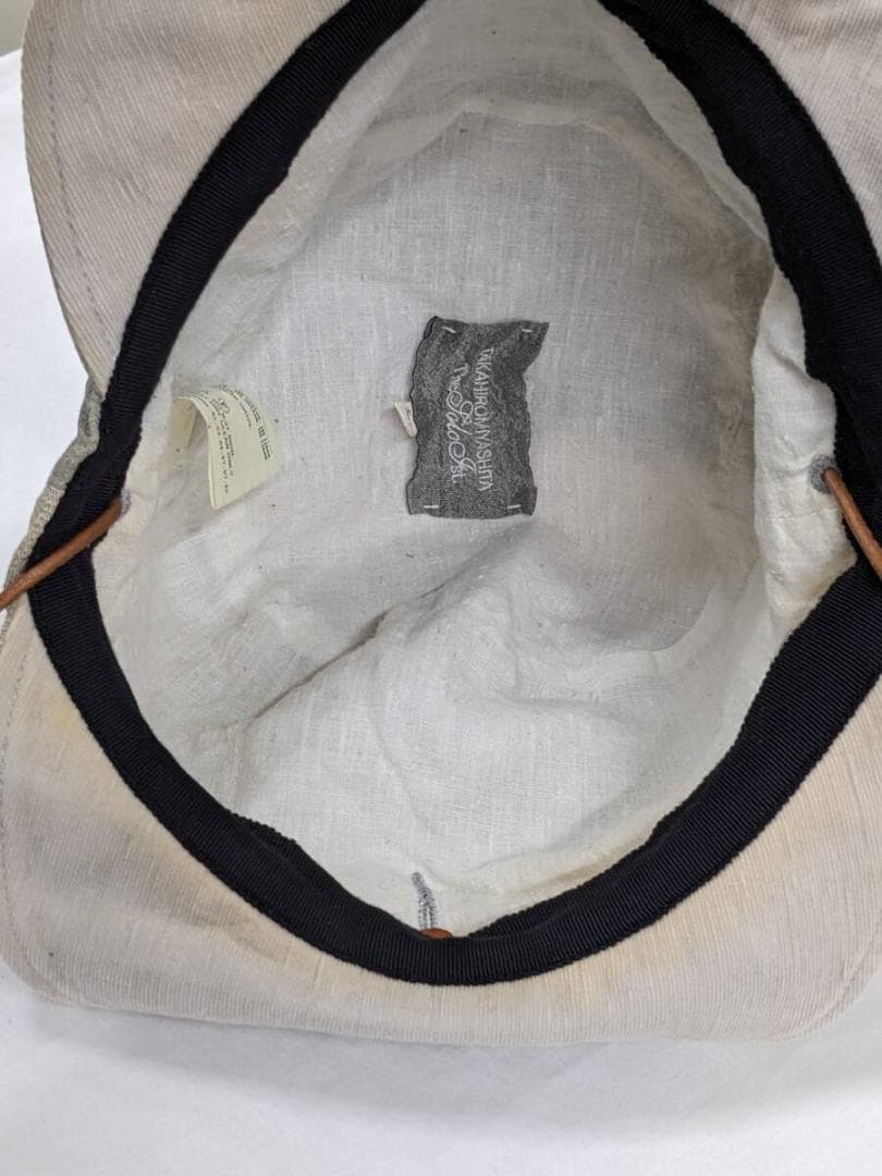 タカヒロミヤシタザソロイスト/ダブルバイザーハット/リネン混/レザー紐