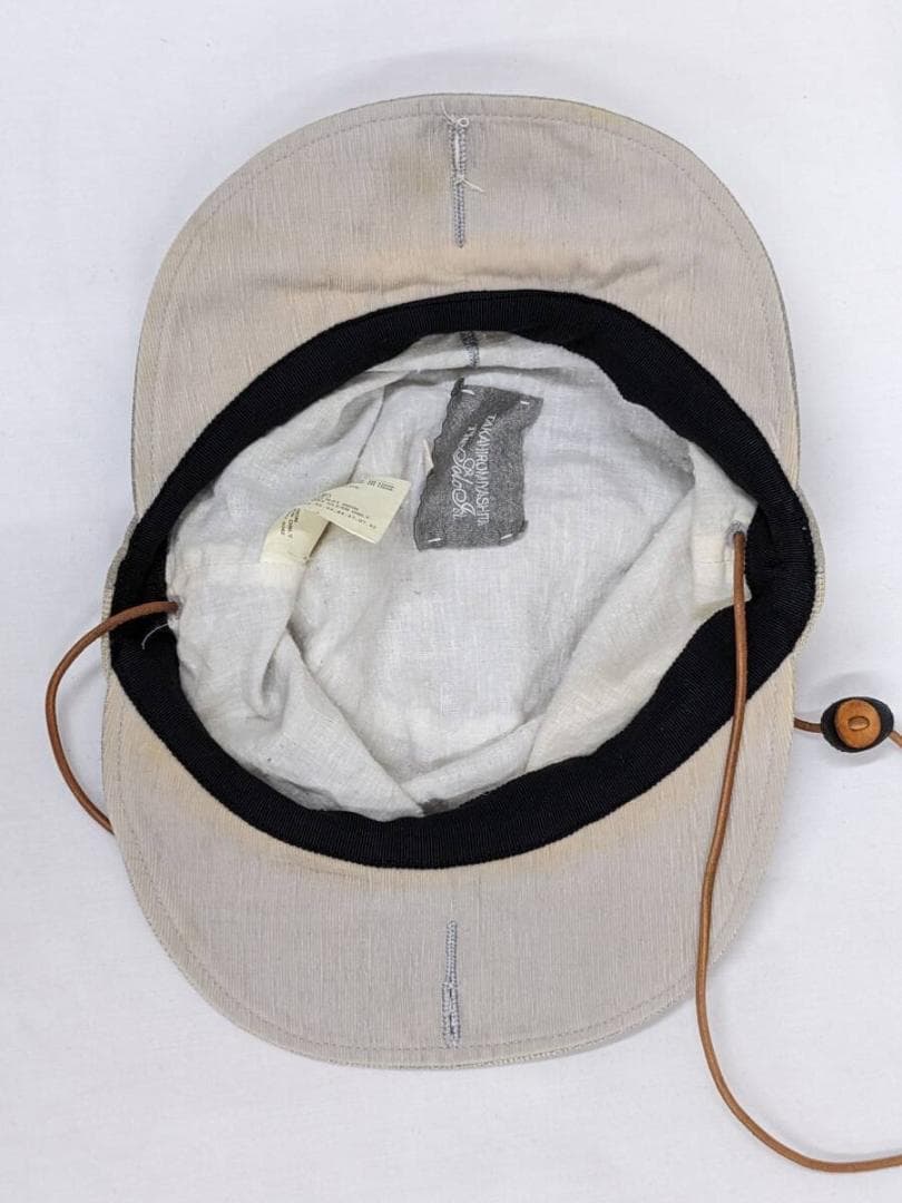 タカヒロミヤシタザソロイスト/ダブルバイザーハット/リネン混/レザー紐