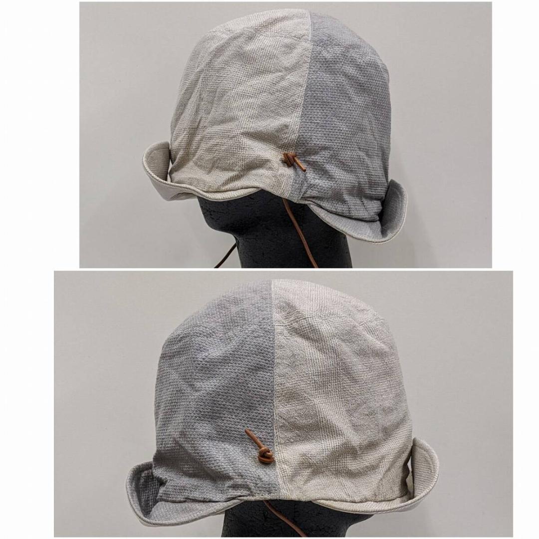 タカヒロミヤシタザソロイスト/ダブルバイザーハット/リネン混/レザー紐