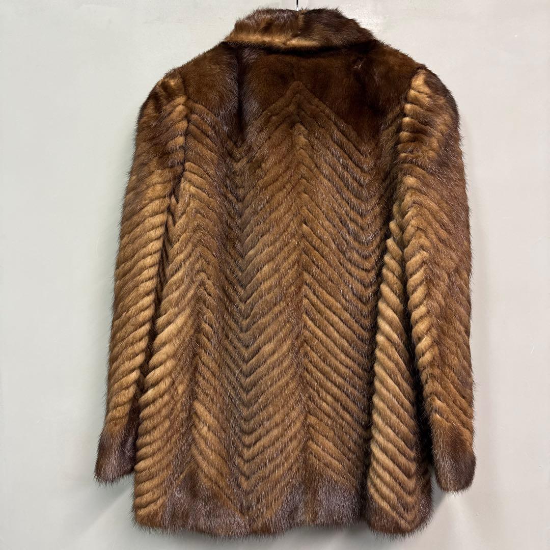 ROTINY 毛皮コート ハーフ　11 ミンクファー　ブラウン　ジャケット