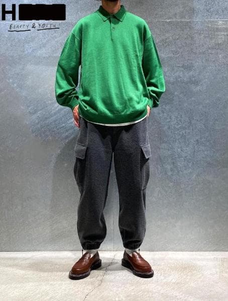 【24AW】H BEAUTY&YOUTH フリースカーゴパンツ OVY S