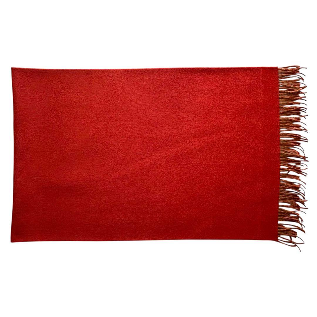 特選　ビキューナショール　レッド系　キャメル　ひざ掛け　ショール