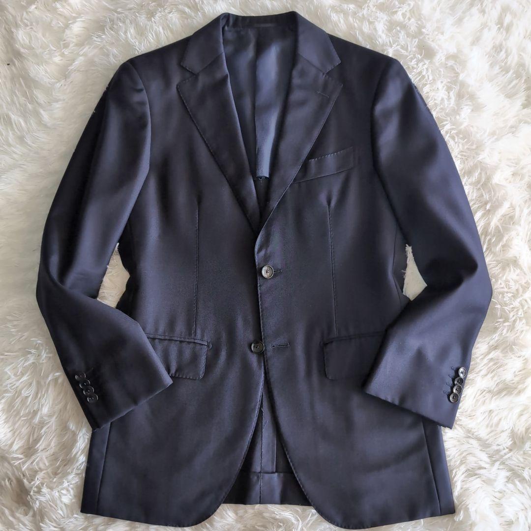 美品 エディフィス カノニコ 段返り3B ビジネススーツ セットアップ ネイビー