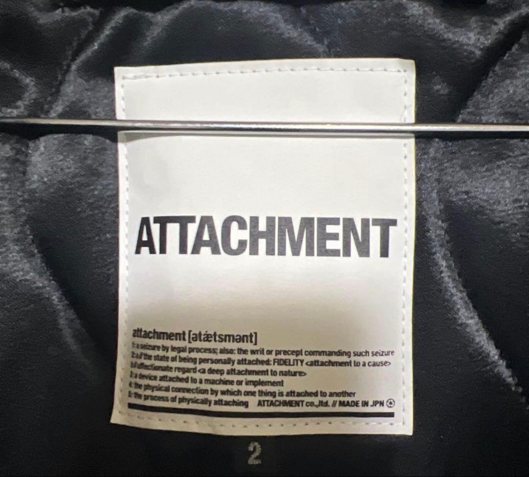 ATTACHMENT ブラックN-2Bミリタリージャケット サイズ2 ファー付き