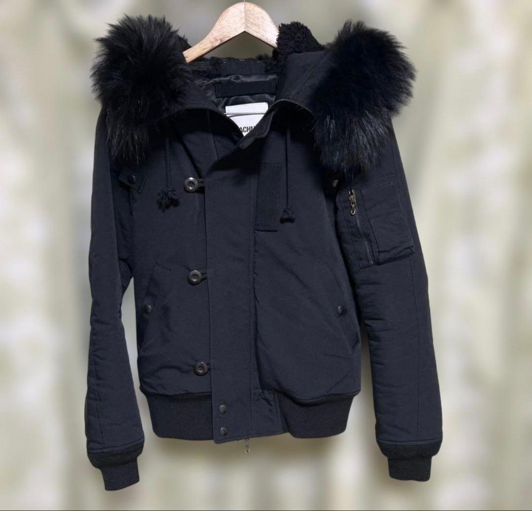 ATTACHMENT ブラックN-2Bミリタリージャケット サイズ2 ファー付き