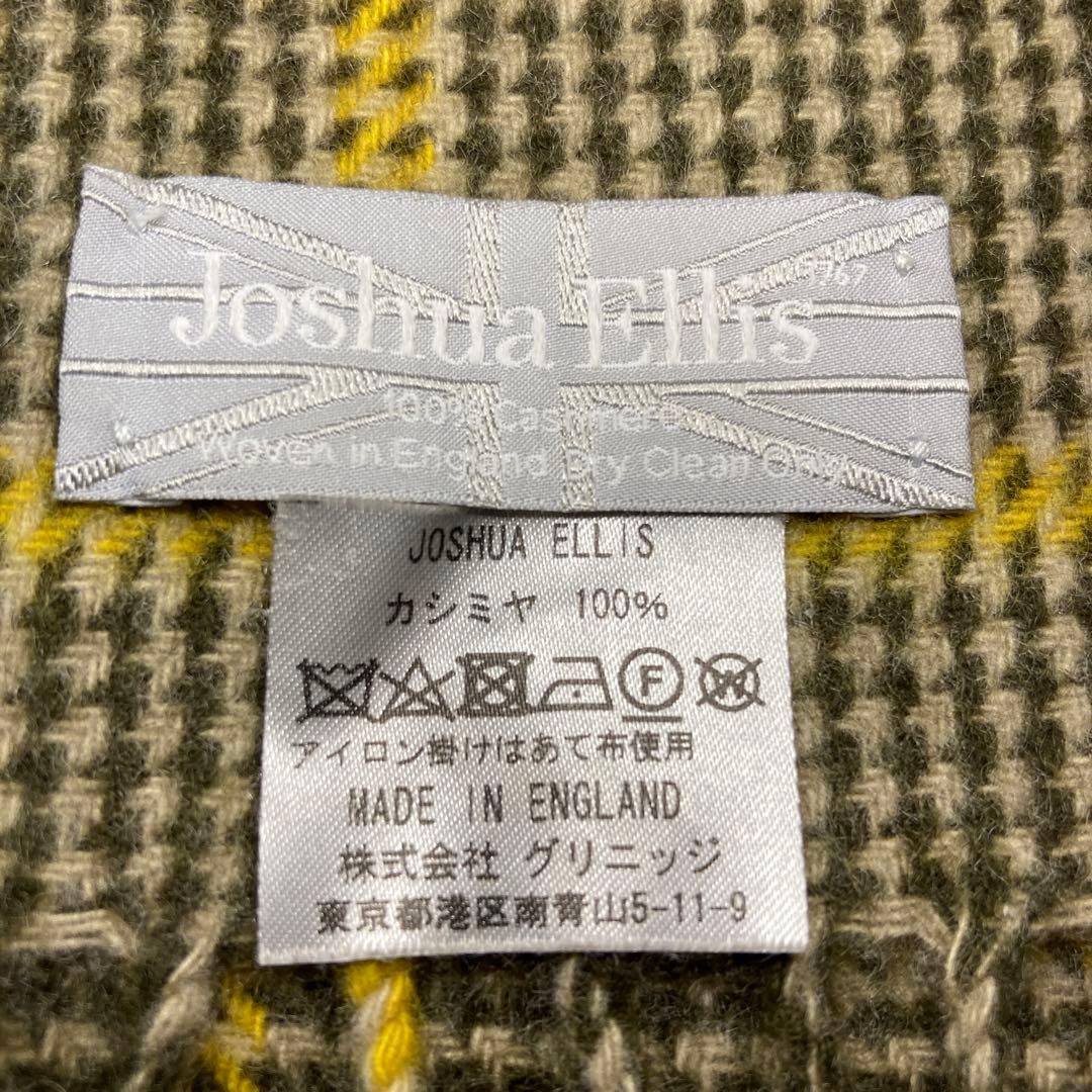 極美品 ジョシュアエリス カシミヤ100％ 中判ストール チェック 国内正規品