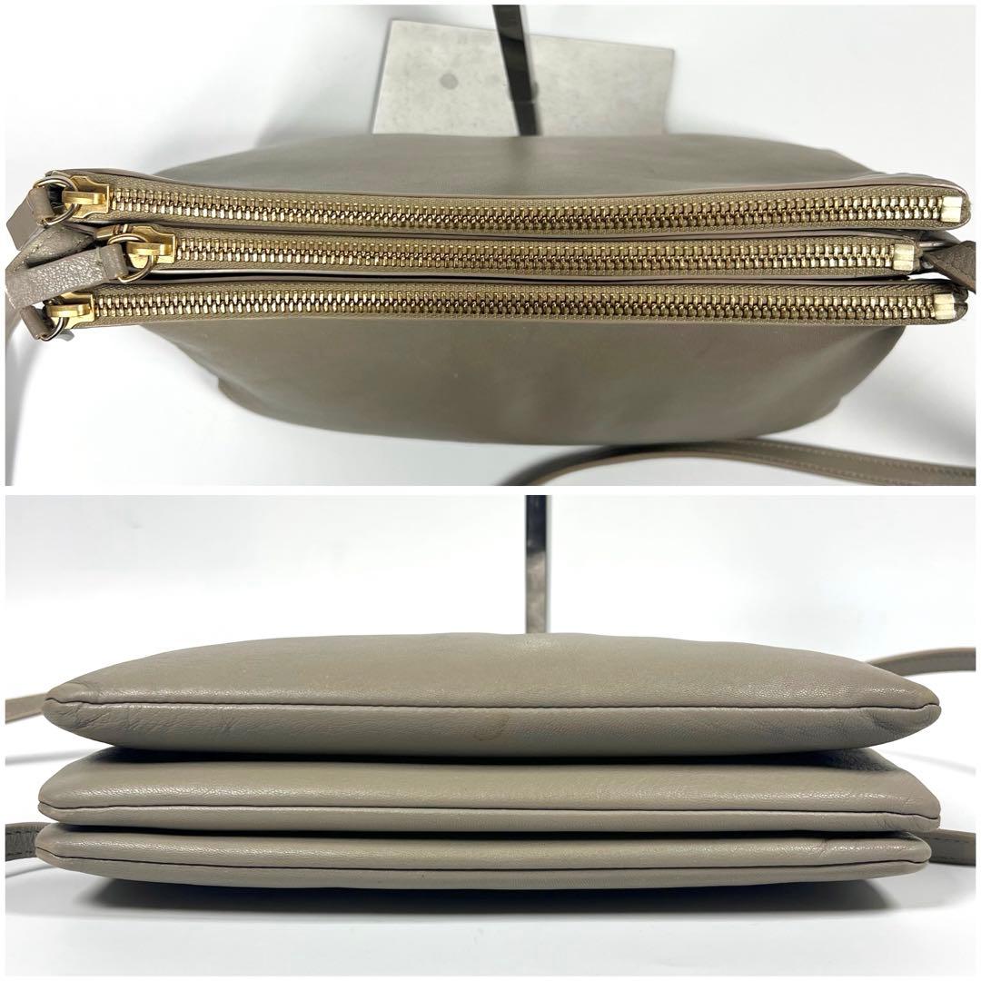 CELINE トリオラージ 3連 本革ショルダーバッグ クラッチバッグ 2way