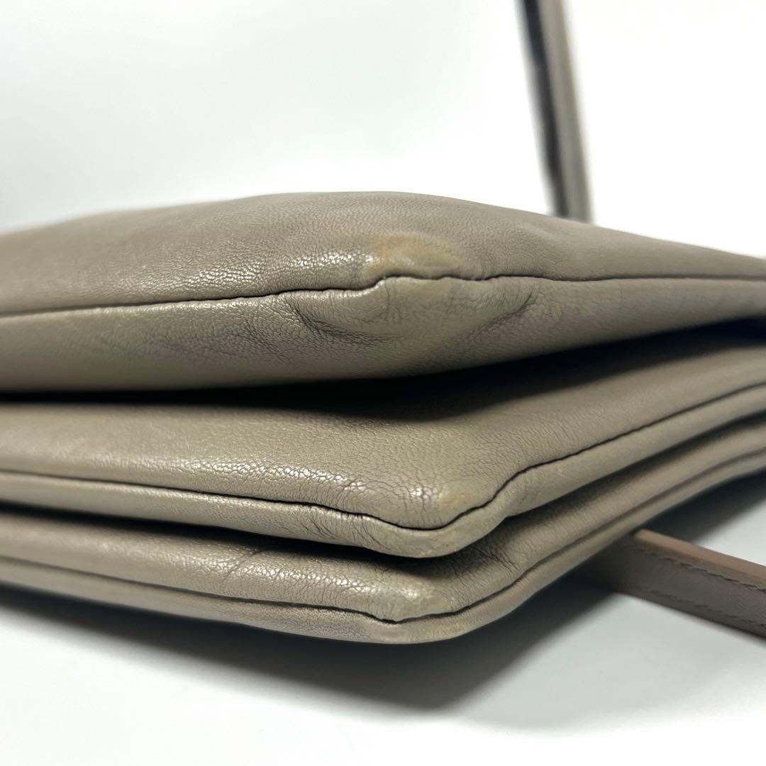 CELINE トリオラージ 3連 本革ショルダーバッグ クラッチバッグ 2way