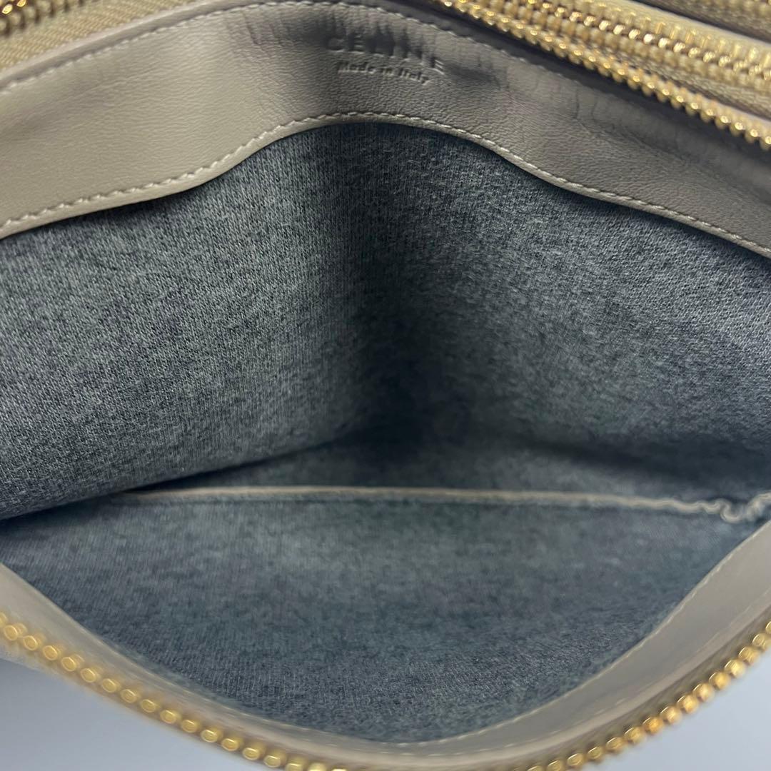 CELINE トリオラージ 3連 本革ショルダーバッグ クラッチバッグ 2way