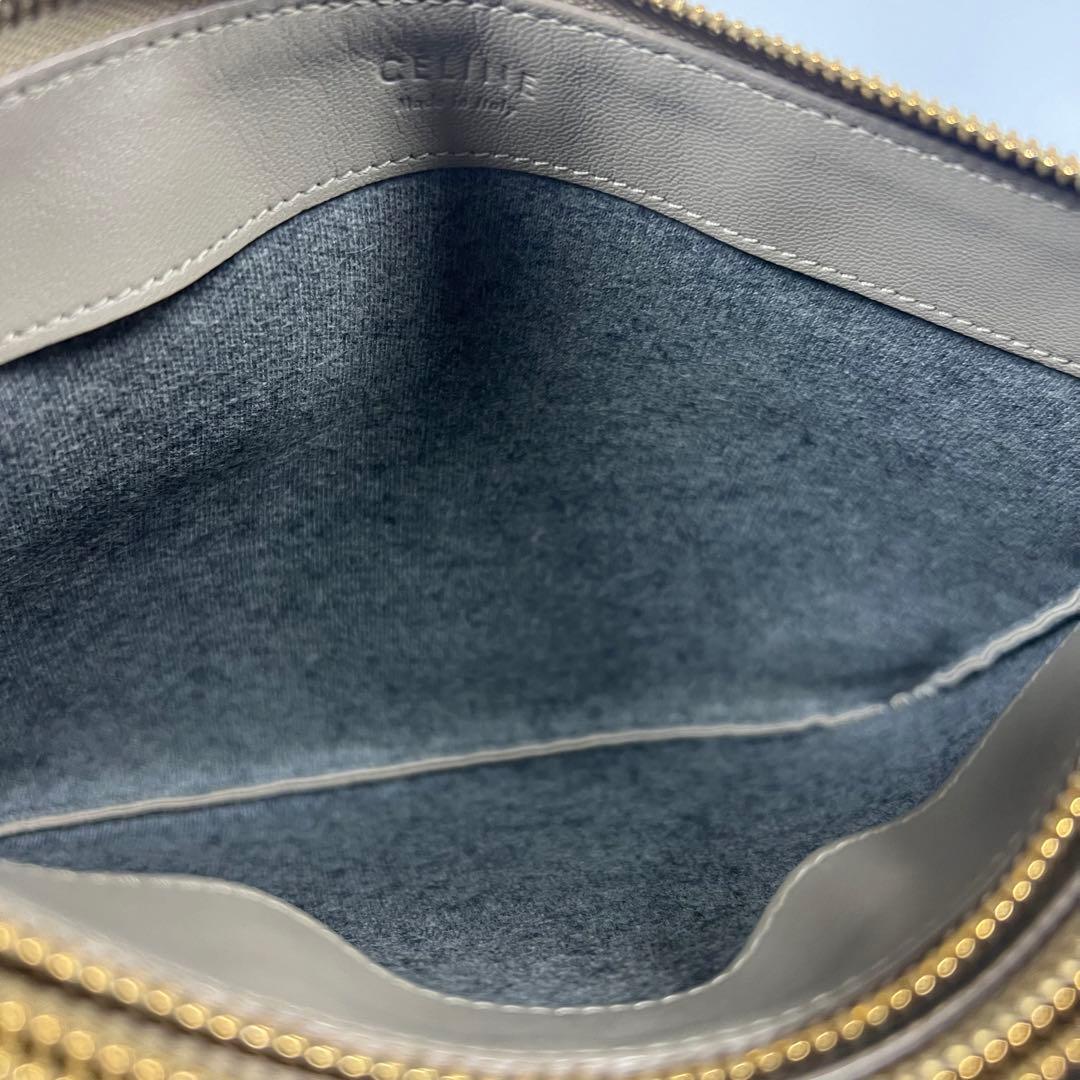 CELINE トリオラージ 3連 本革ショルダーバッグ クラッチバッグ 2way