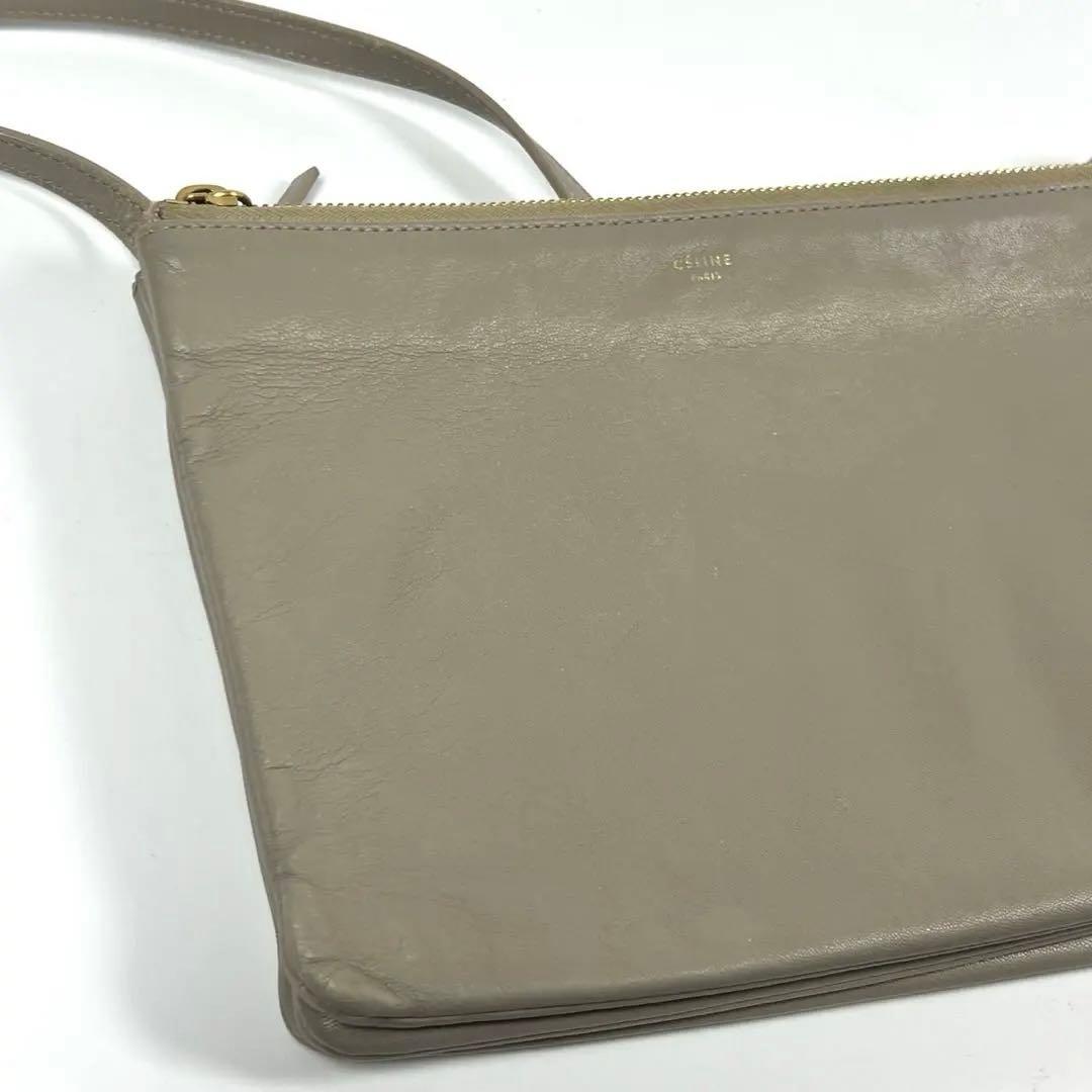 CELINE トリオラージ 3連 本革ショルダーバッグ クラッチバッグ 2way