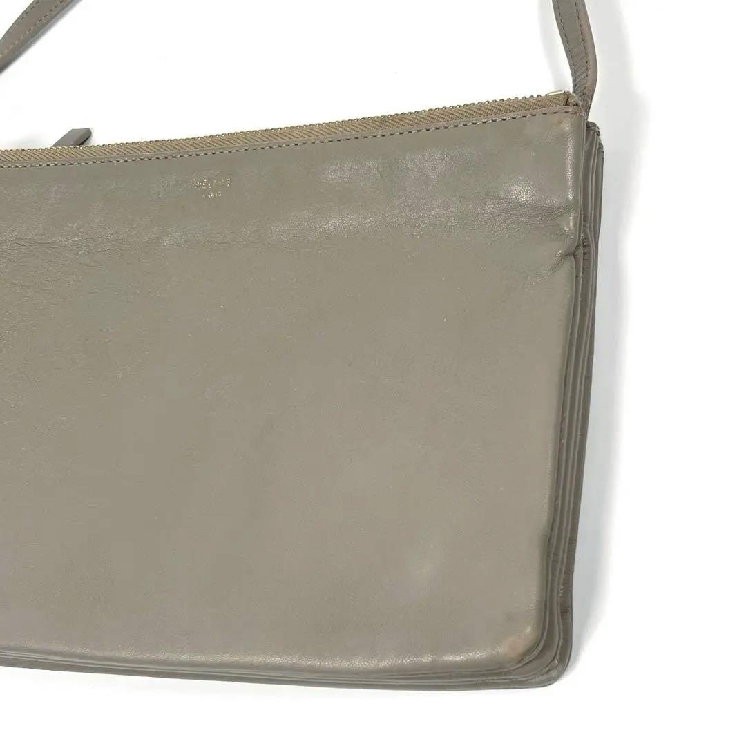 CELINE トリオラージ 3連 本革ショルダーバッグ クラッチバッグ 2way