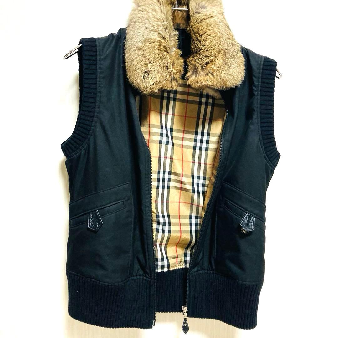 バーバリー　BURBERRY LONDON ファー付きベスト