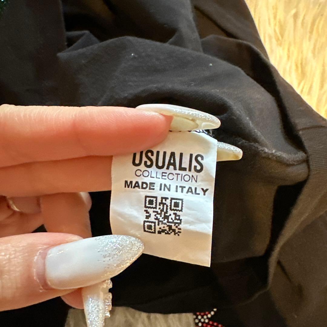 （2枚セット）USUALIS COLLECTION 7 ブラック長袖カットソー