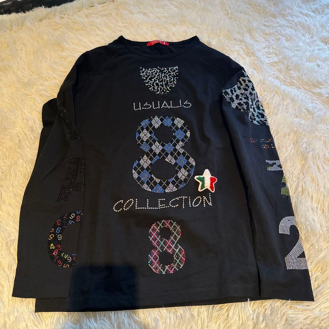 （2枚セット）USUALIS COLLECTION 7 ブラック長袖カットソー