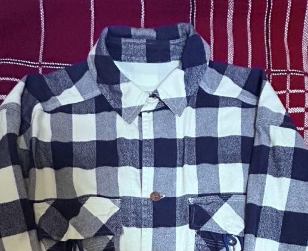 45RPM【80’s希少】紺白チェックなカバーオール