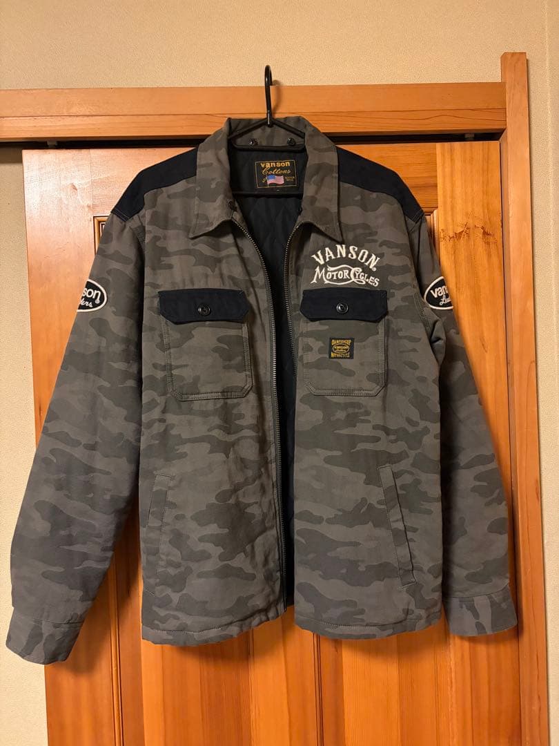 VANSON カモフラ ブルゾンジャケットXL