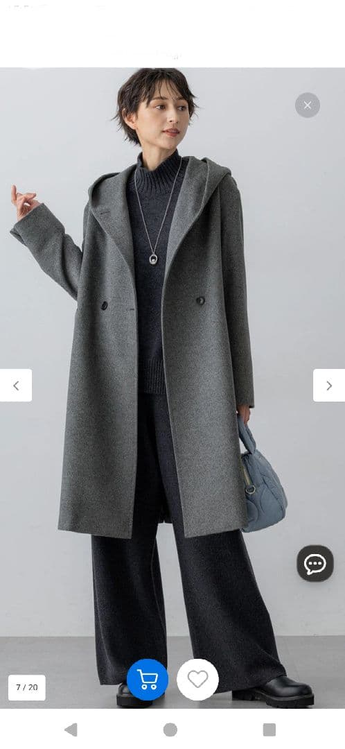 23区　ウールカシミヤビーバーフーデットコート