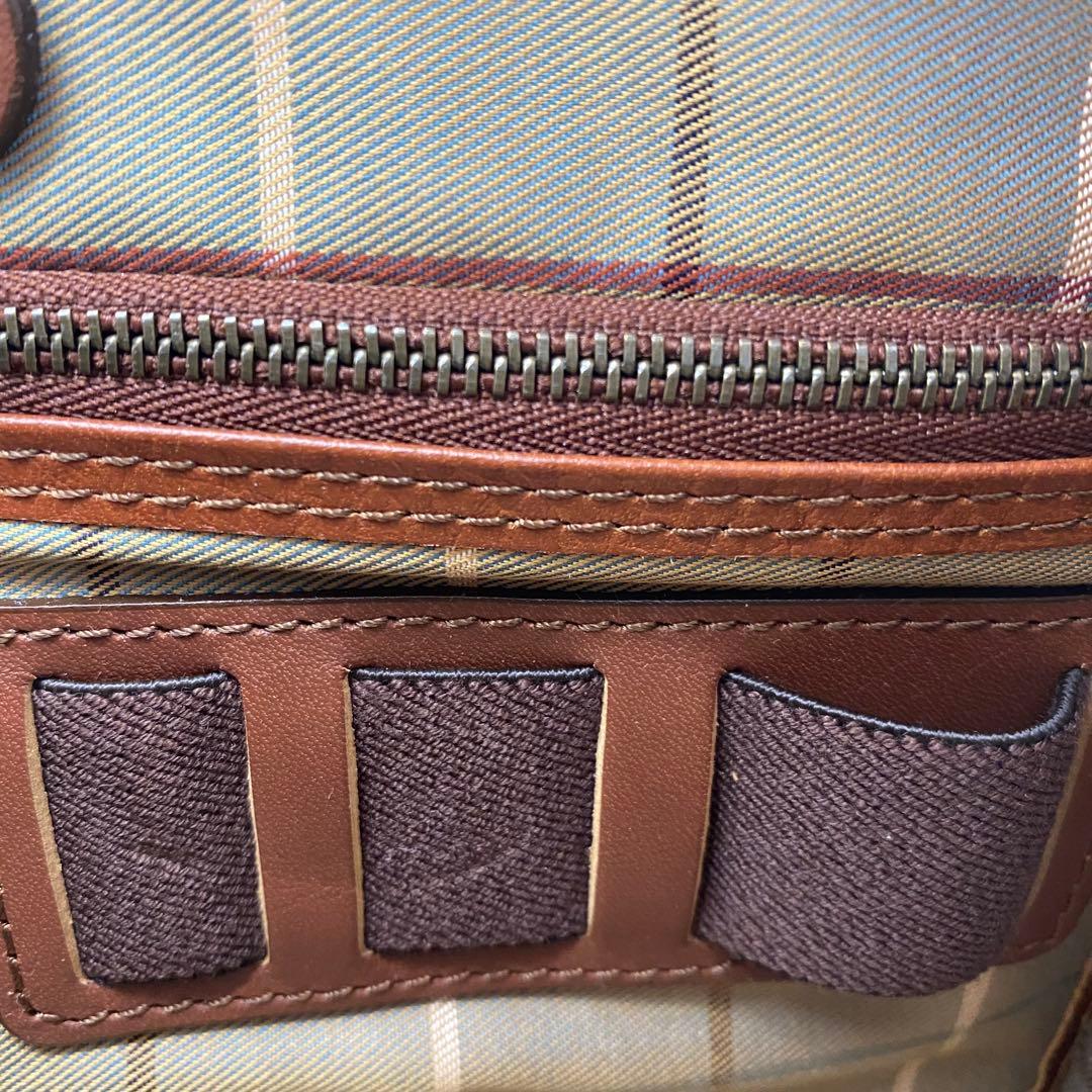 未使用級　Burberryセカンドバッグ　ブラウン　レザー　ノバチェック　箱付き