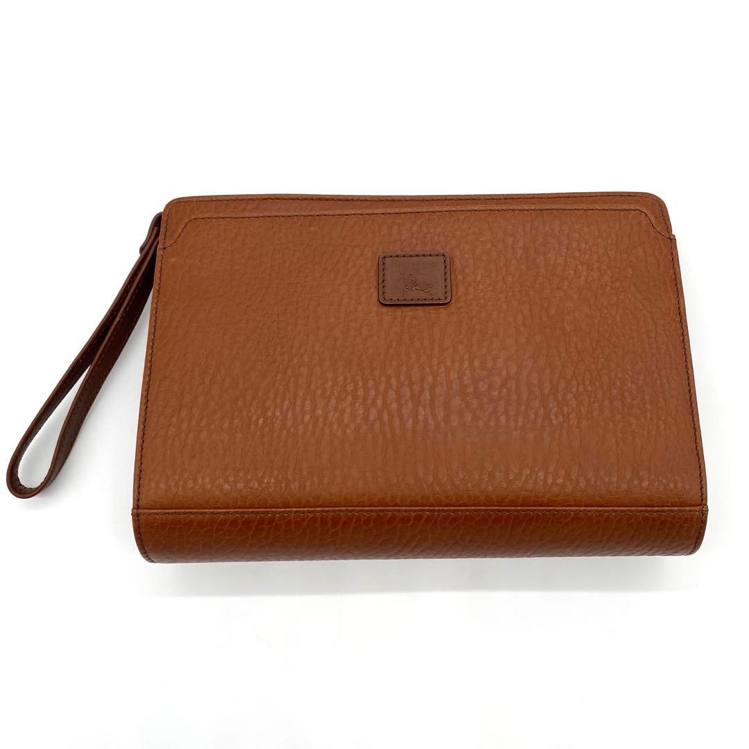 未使用級　Burberryセカンドバッグ　ブラウン　レザー　ノバチェック　箱付き