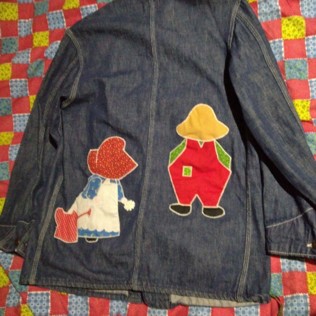 LEO ビンテージsearsデニムカバーオール リンゴと毛虫刺繍