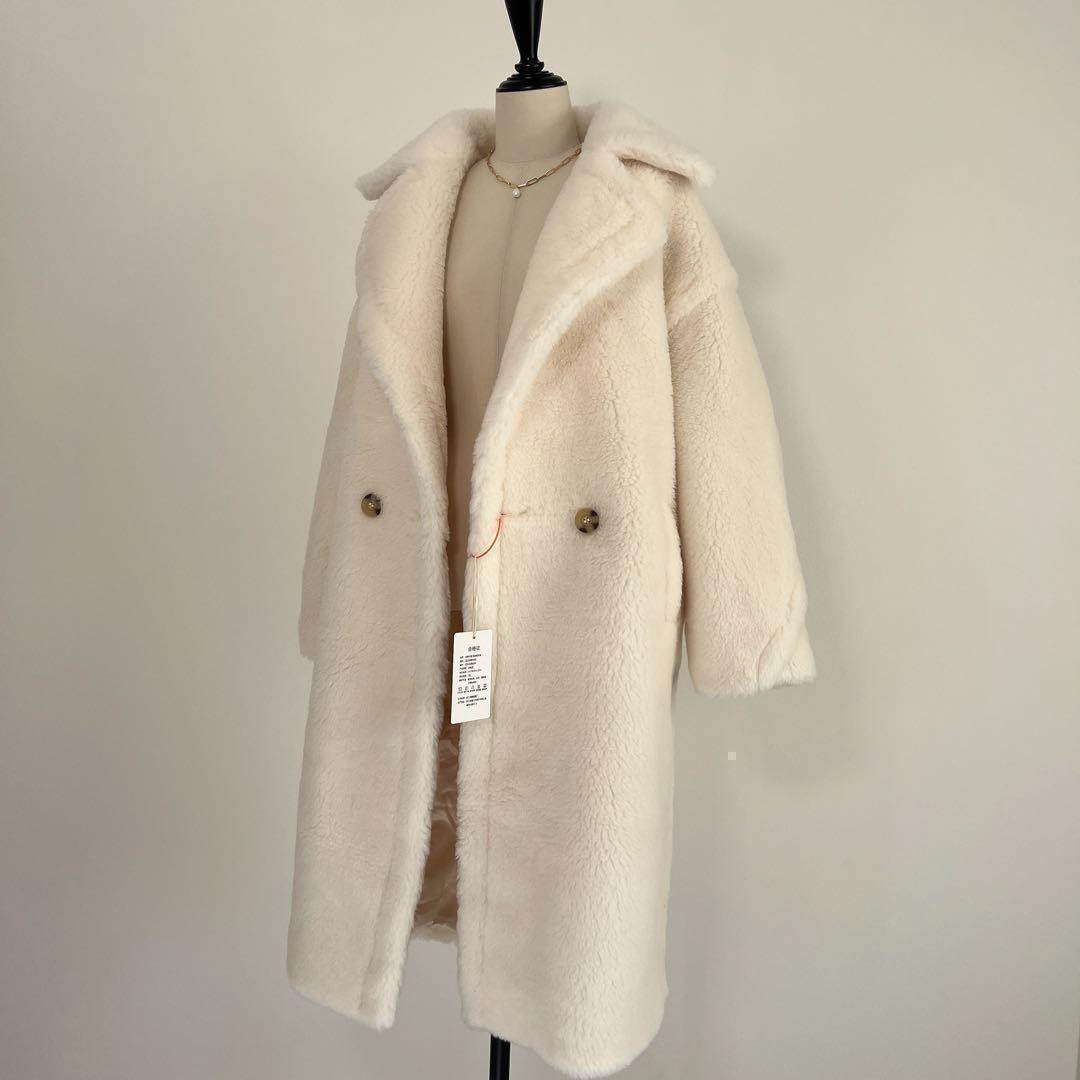 新品未使用 ベアロングコート テディコート ホワイト アウター