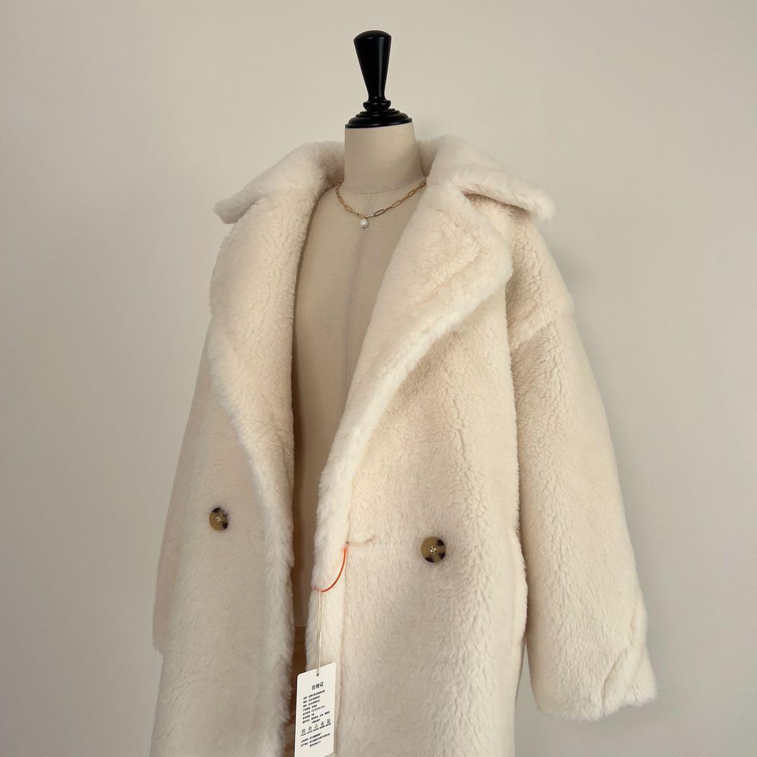 新品未使用 ベアロングコート テディコート ホワイト アウター