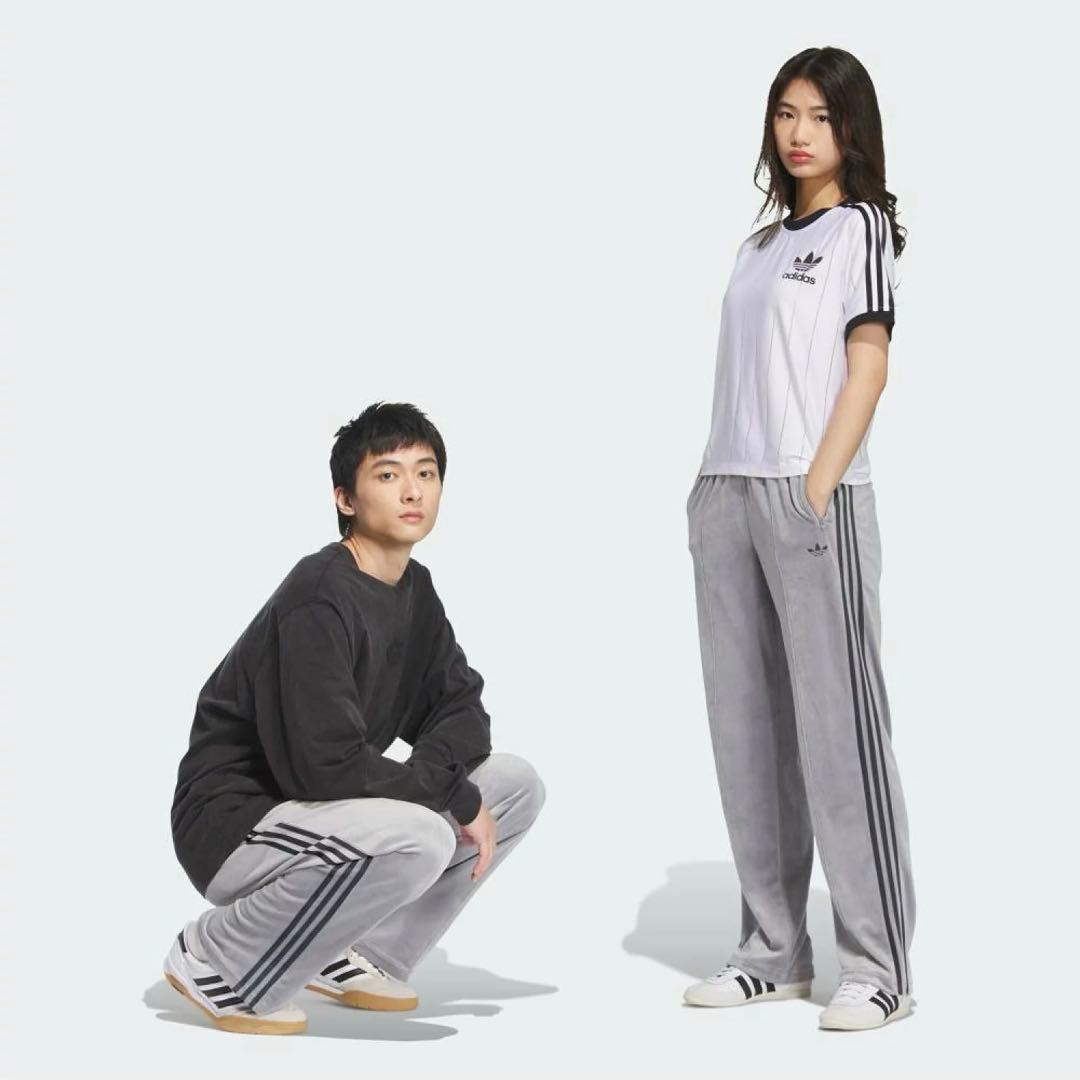 adidas ベッケンバウアー ベロア トラックパンツ グレー ジャージ