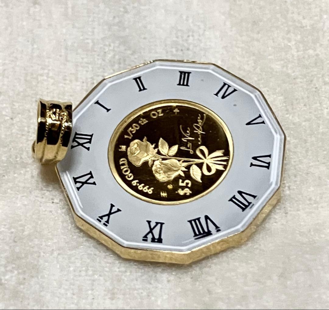 【期間限定価格】 K24ペンダントトップ バチカン枠K18 ゴールドトップ2個！