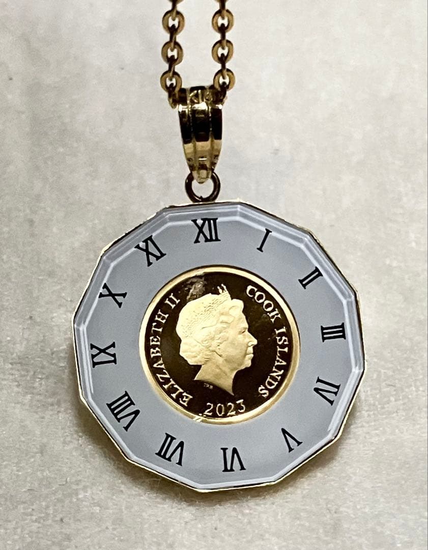 【期間限定価格】 K24ペンダントトップ バチカン枠K18 ゴールドトップ2個！