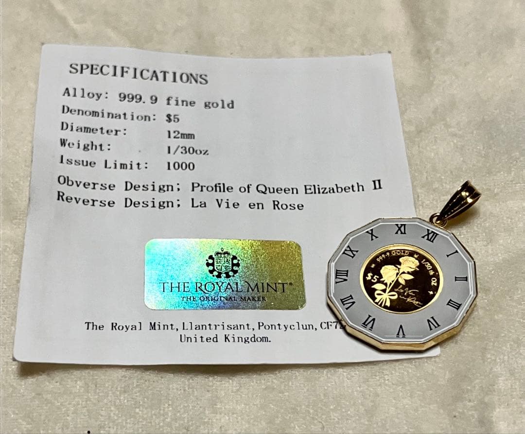 【期間限定価格】 K24ペンダントトップ バチカン枠K18 ゴールドトップ2個！