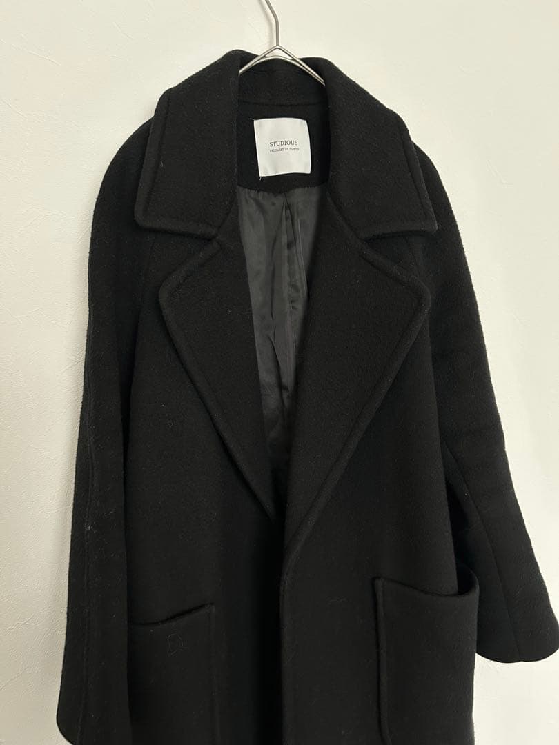 定価46,200円 STUDIOUS ウール ビッグカラーコート 美品