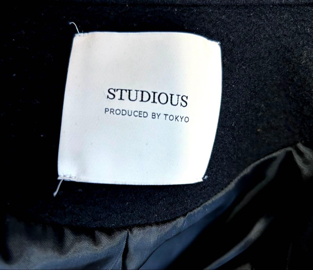 定価46,200円 STUDIOUS ウール ビッグカラーコート 美品