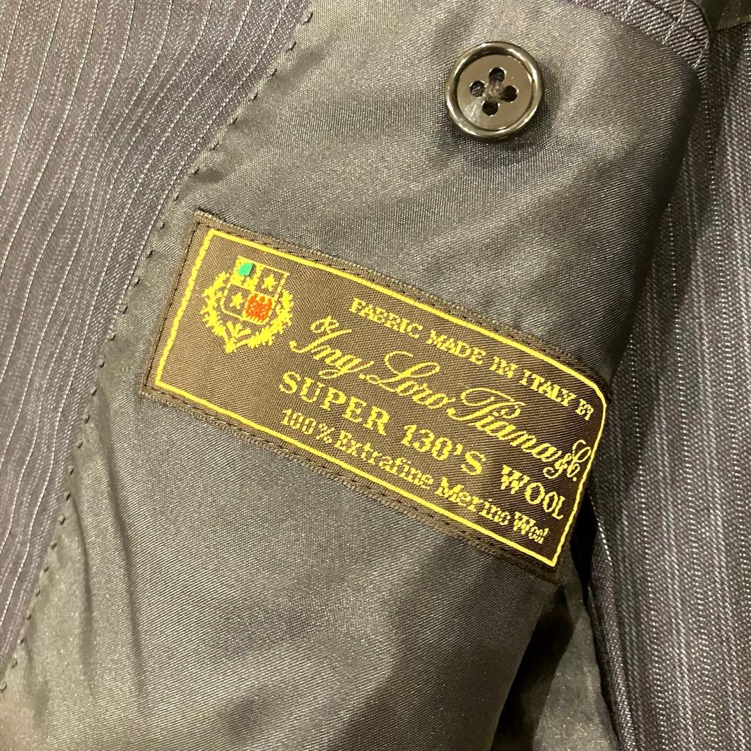 美品✨ミツミネ ロロピアーナ スーツ セットアップ ネイビー ストライプ S