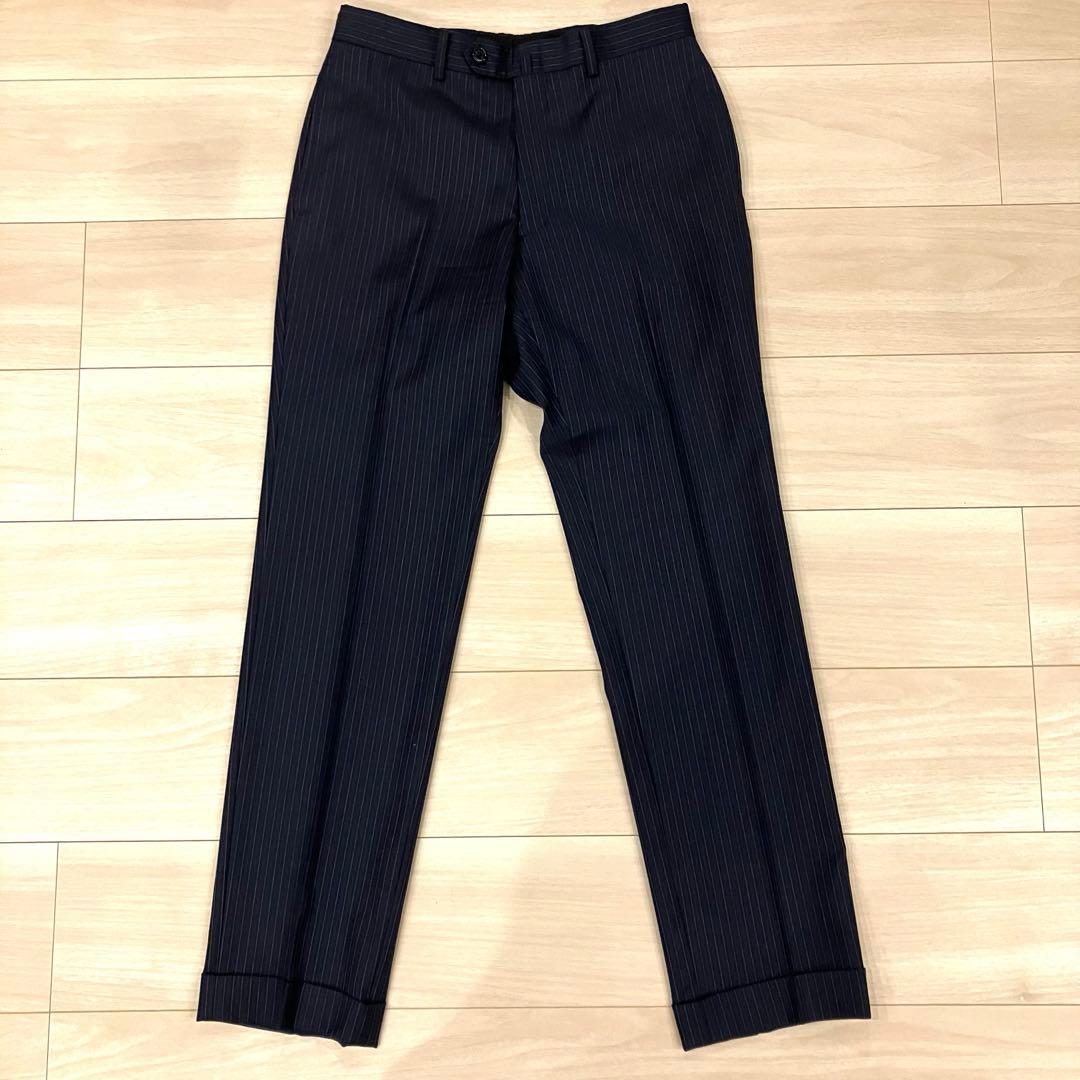 美品✨ミツミネ ロロピアーナ スーツ セットアップ ネイビー ストライプ S