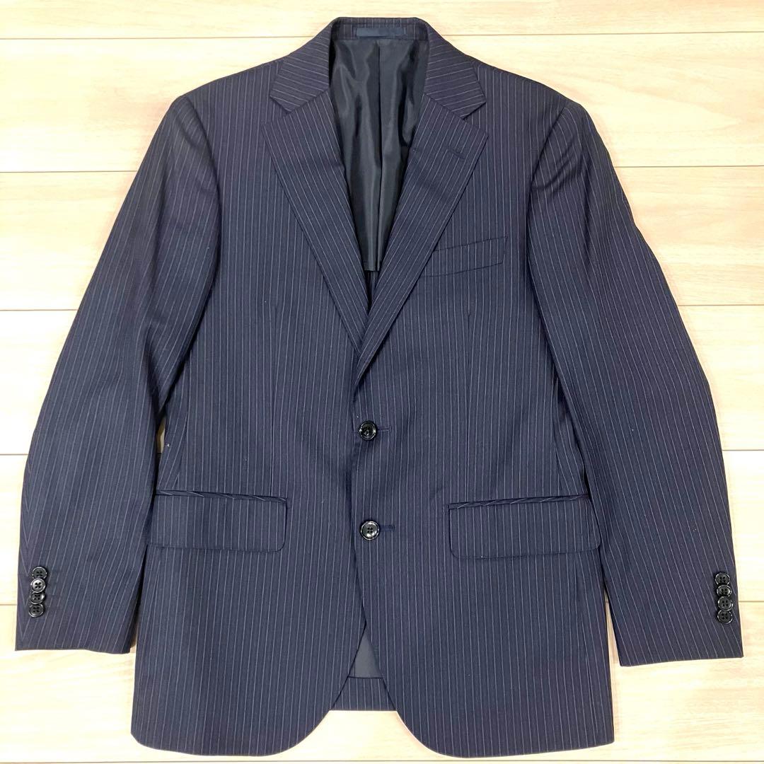 美品✨ミツミネ ロロピアーナ スーツ セットアップ ネイビー ストライプ S