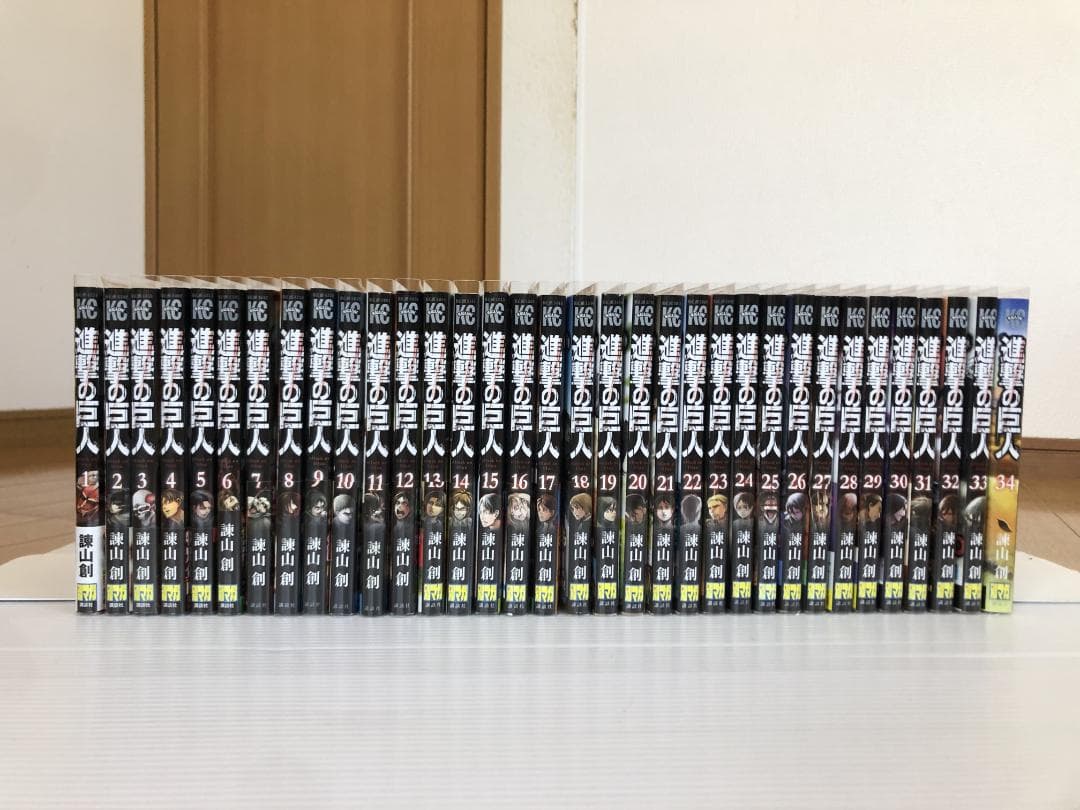美品　進撃の巨人　 全巻　 初版　 帯　1巻～34巻 　 冊子