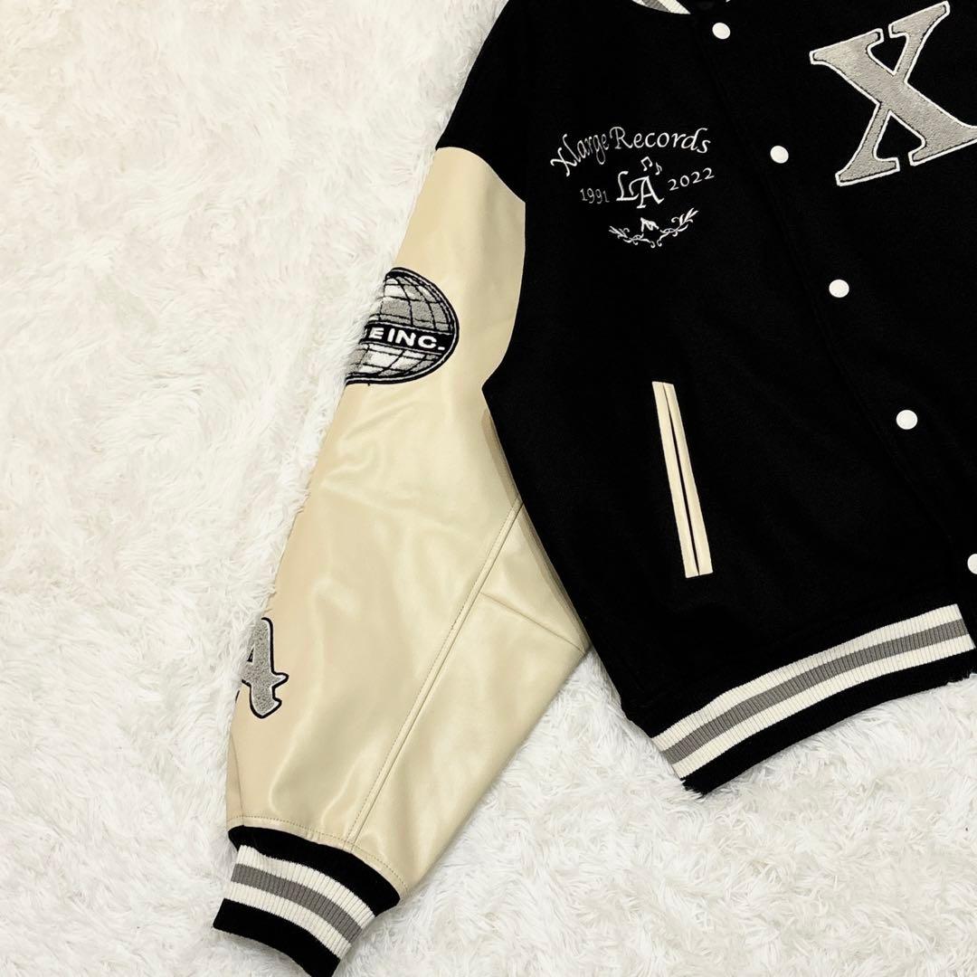 美品 XLARGE スタジャン ワッペンロゴ ジップアップ Lサイズ バック刺繍