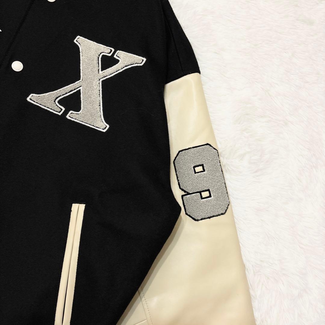 美品 XLARGE スタジャン ワッペンロゴ ジップアップ Lサイズ バック刺繍