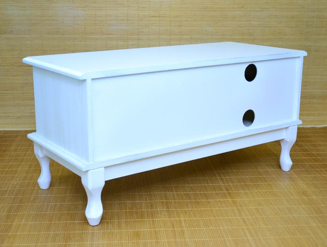 ホワイト テレビ台 アンティーク調 猫脚 可愛い 姫系 AVボード 中古良品