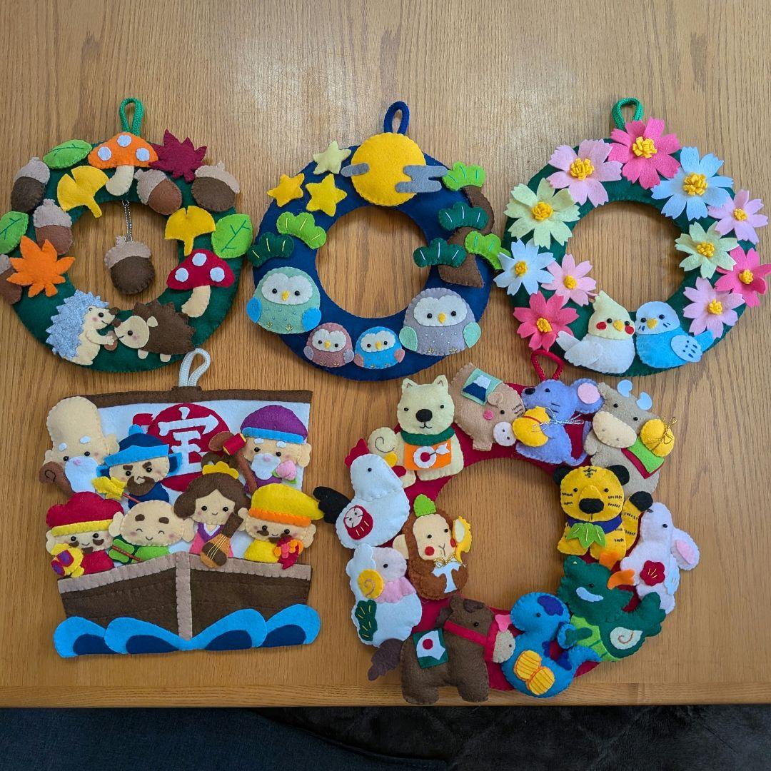 ★darumasan★　フェルトリース5点