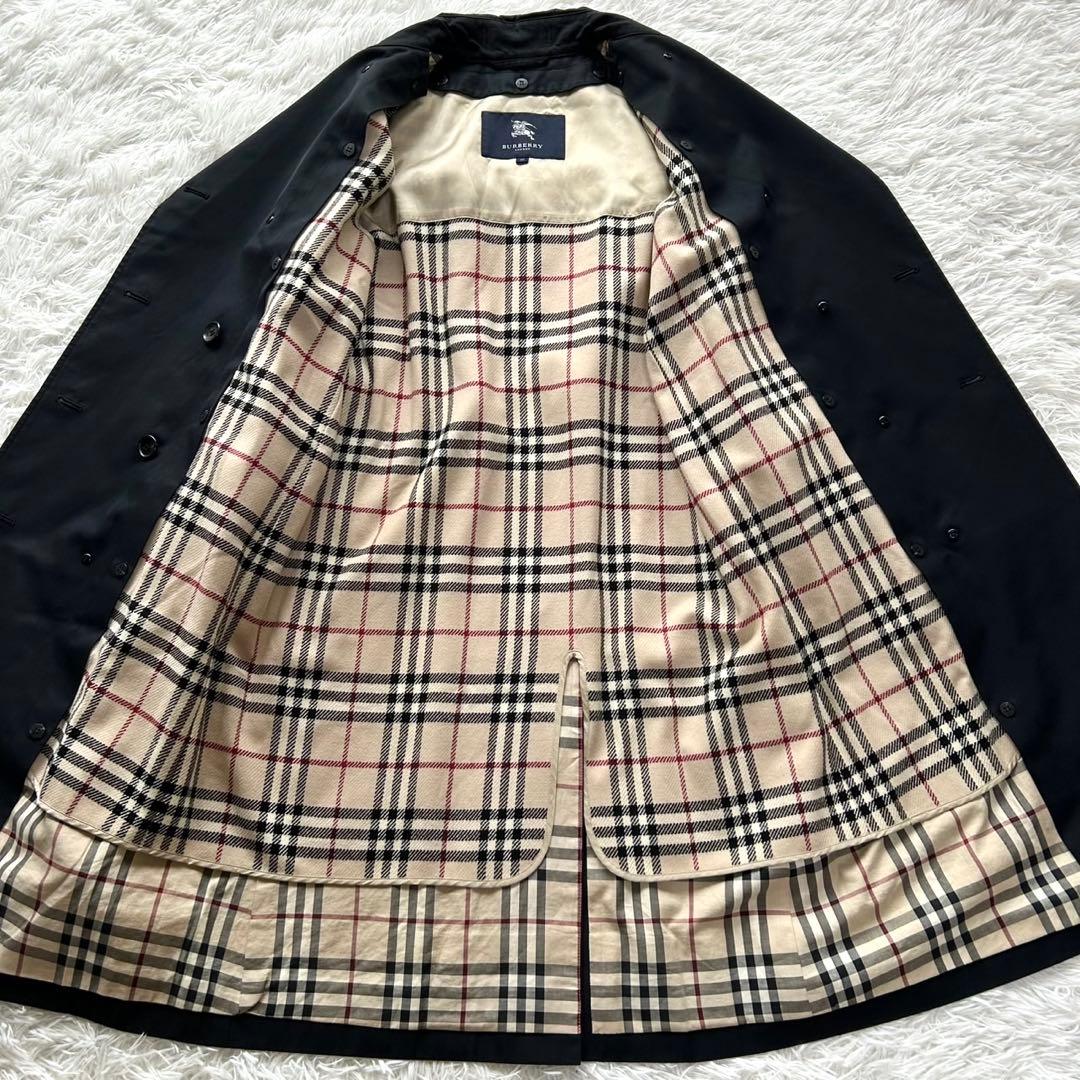 【美品】バーバリーロンドン　トレンチコート　ライナー付き　ロング丈　ブラック　M
