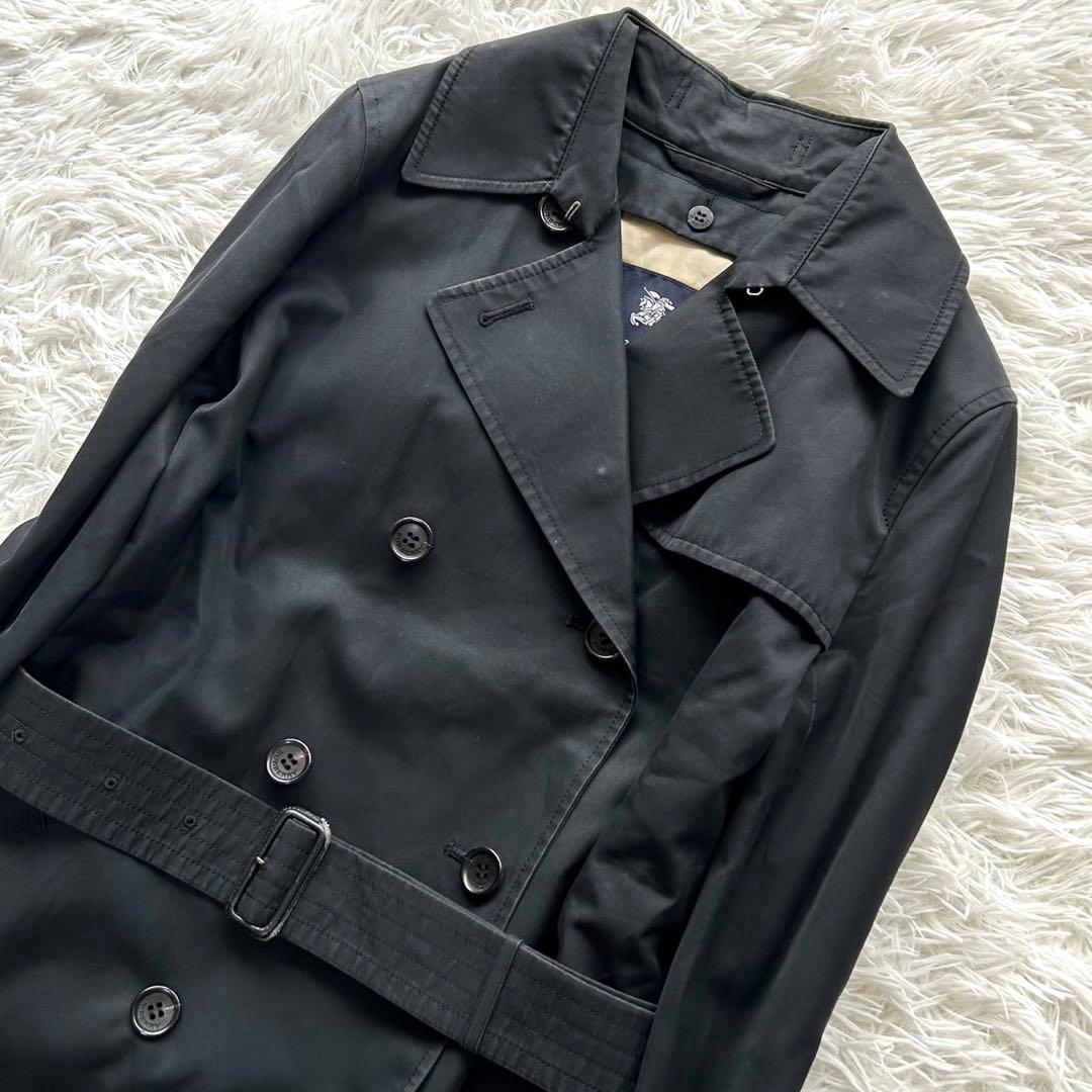 【美品】バーバリーロンドン　トレンチコート　ライナー付き　ロング丈　ブラック　M