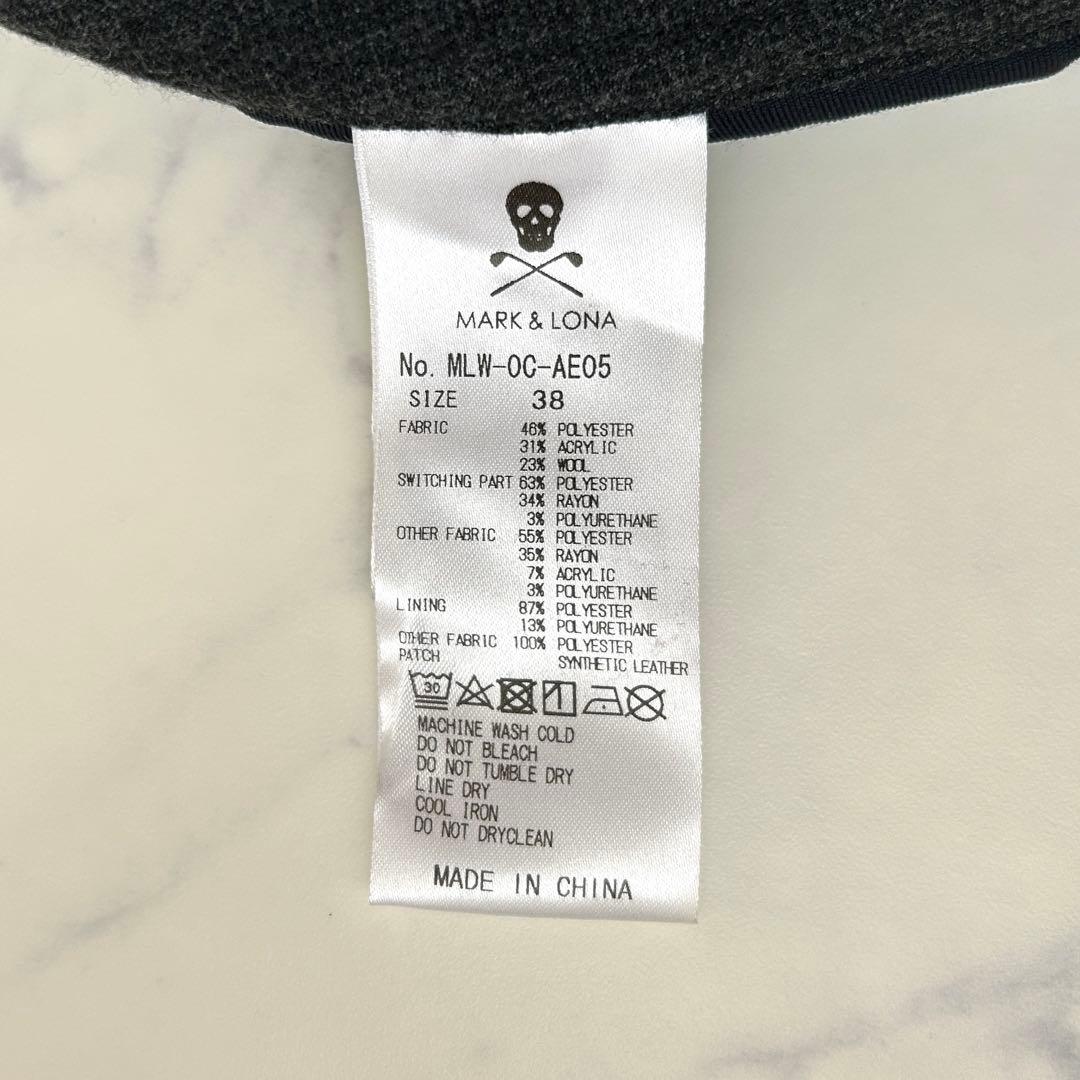 マークアンドロナ 近年モデル プリーツスカート インナー付き 総柄 レザーロゴ