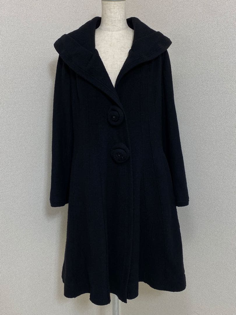 SUPER BEAUTY コサージュ付き フレアコート 44サイズ