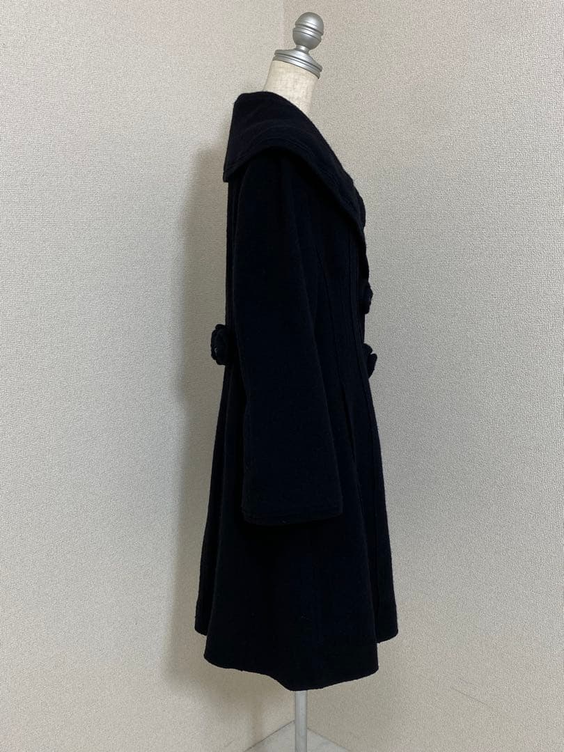 SUPER BEAUTY コサージュ付き フレアコート 44サイズ