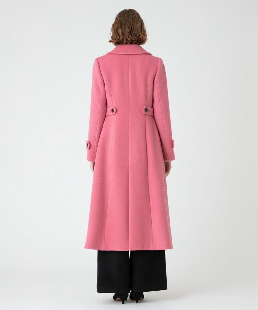 ルルウィルビー　ダブルビーバーロングコート　ピンク